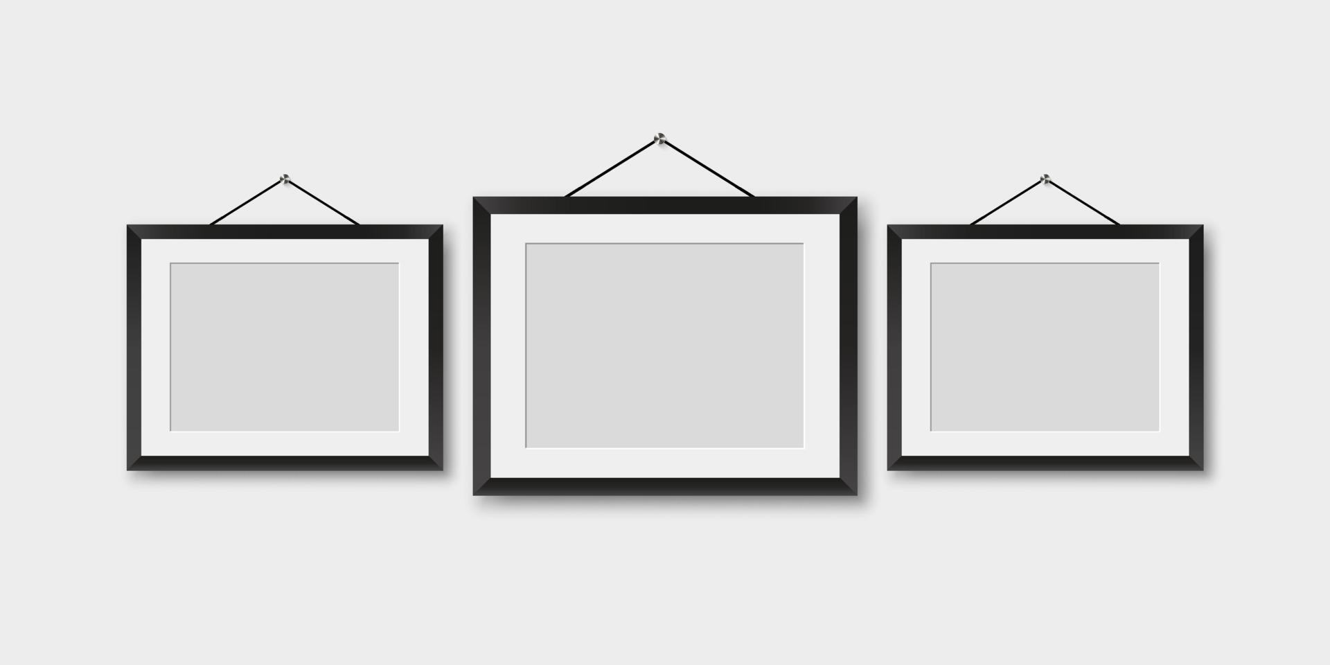 Picture frames. Photo frames mockup template. vector