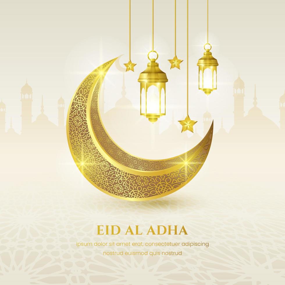 Eid Mubarak Islamic greeting card, poster, banner design, vector illustration