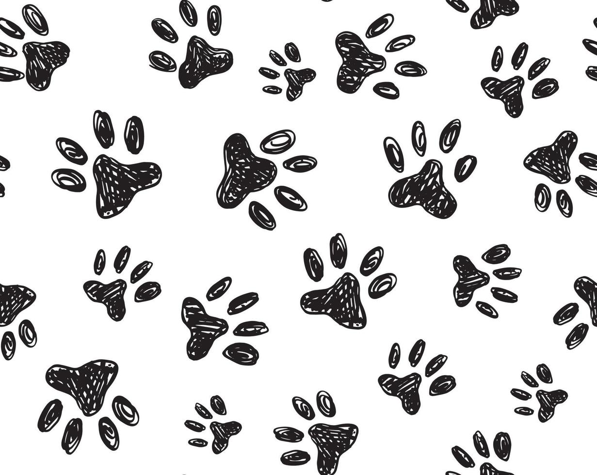 Ink Dog Paw, grunge style, Vector. vector