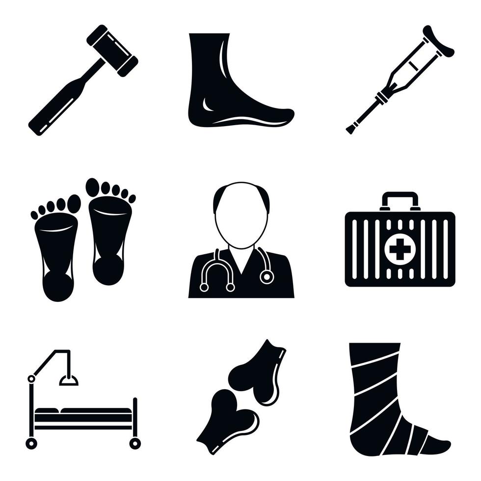 Podiatrist icons set, simple style vector