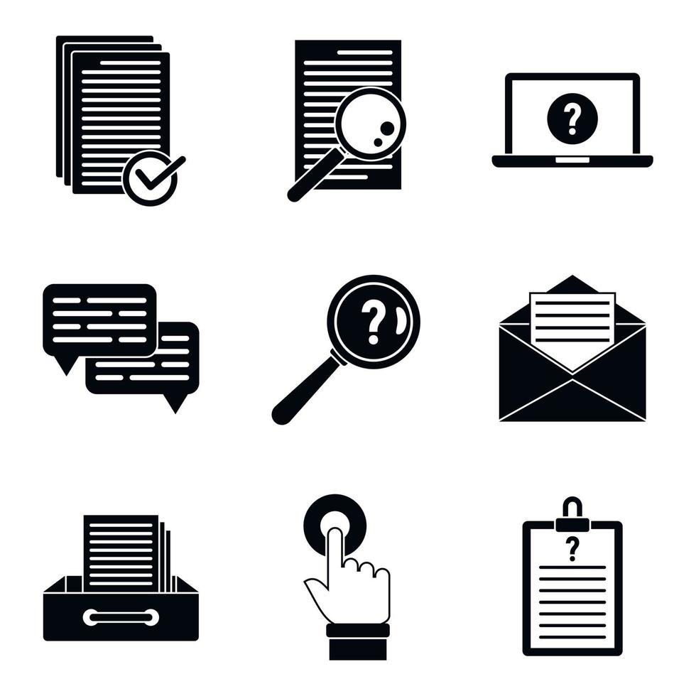 Request form icons set, simple style vector