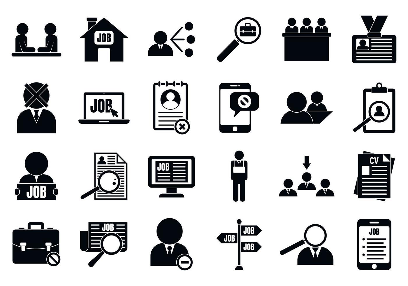 Unemployed icon set, simple style vector