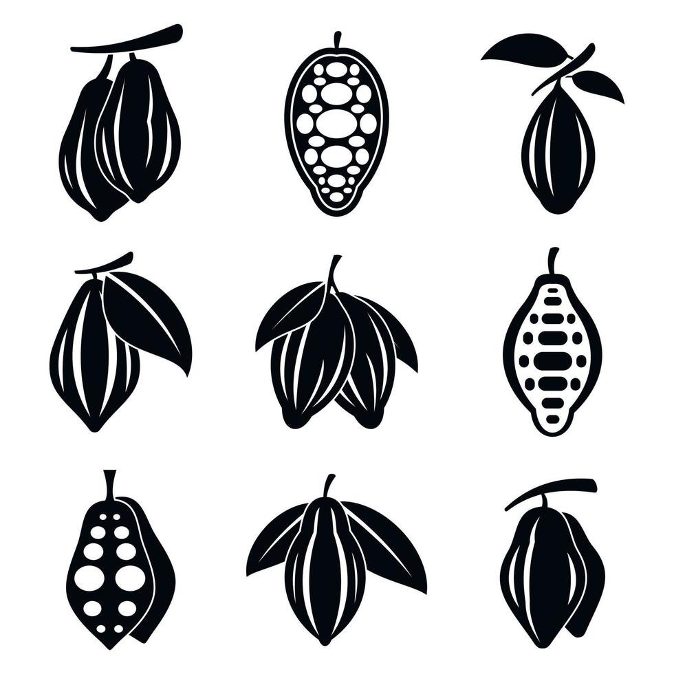 Cocoa icons set, simple style vector