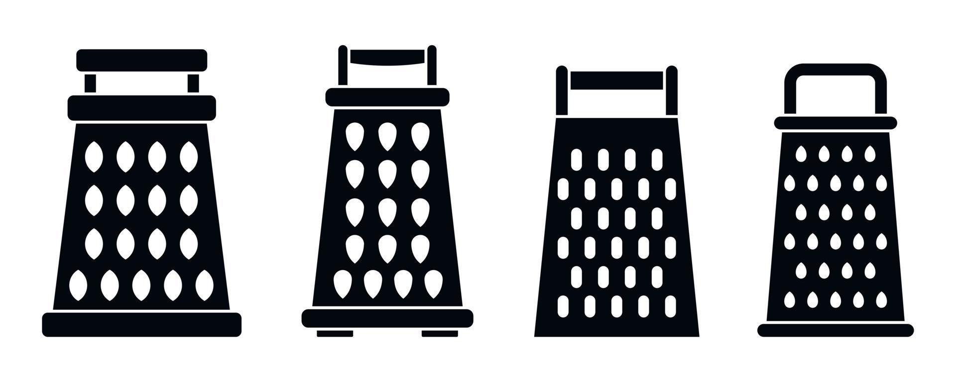 conjunto de iconos de rallador de cocina, estilo simple vector