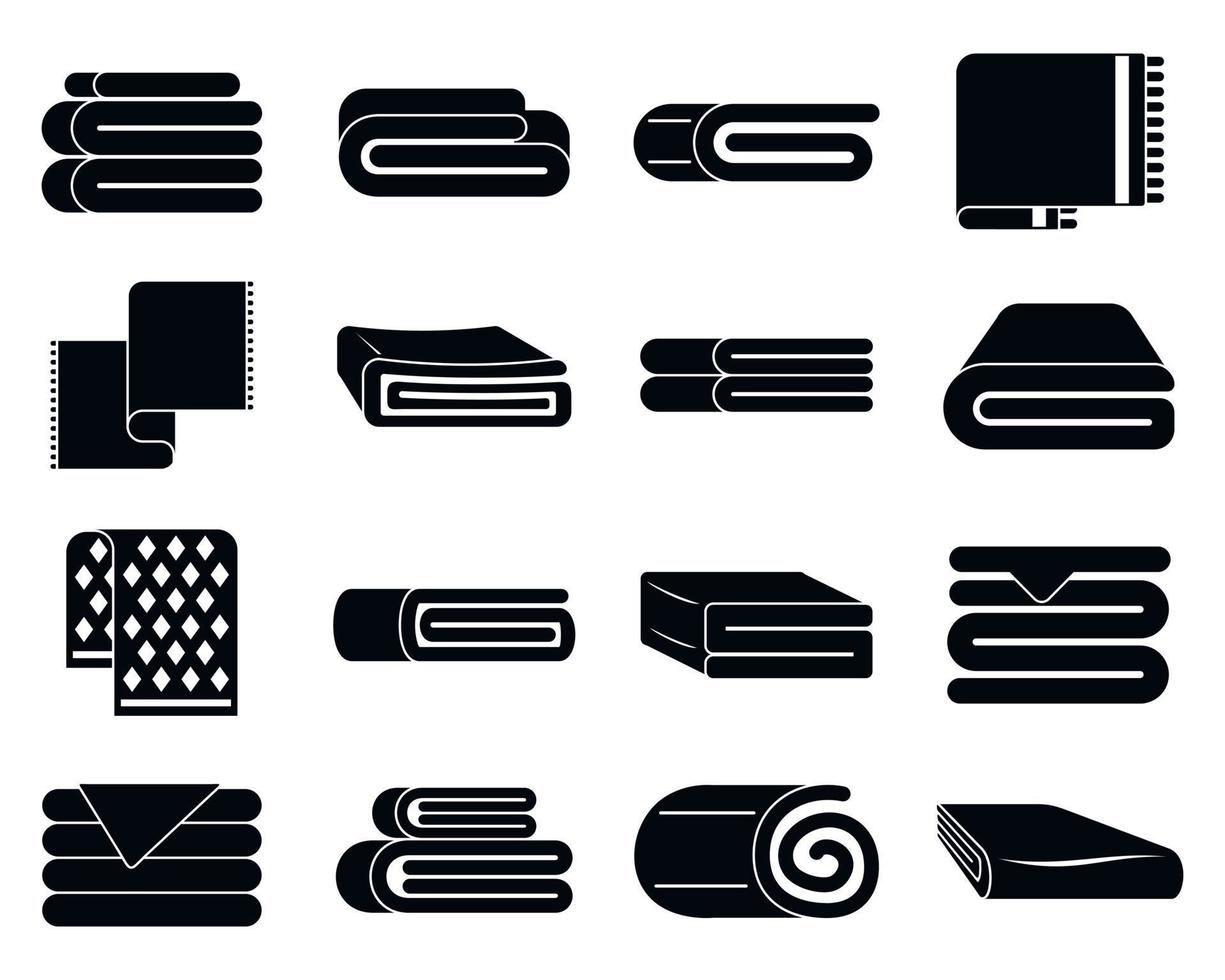 Blanket icons set, simple style vector