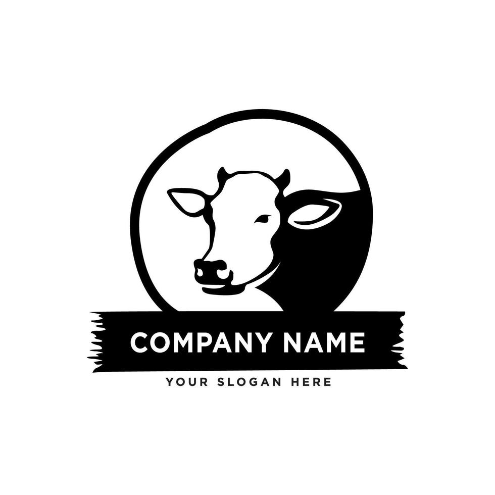 vaca logo vector ilustración plantilla logo empresa