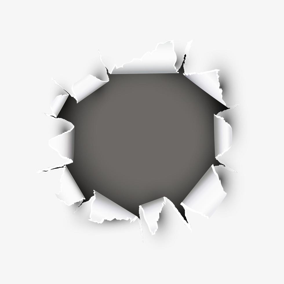 Breakthrough torn paper hole vector