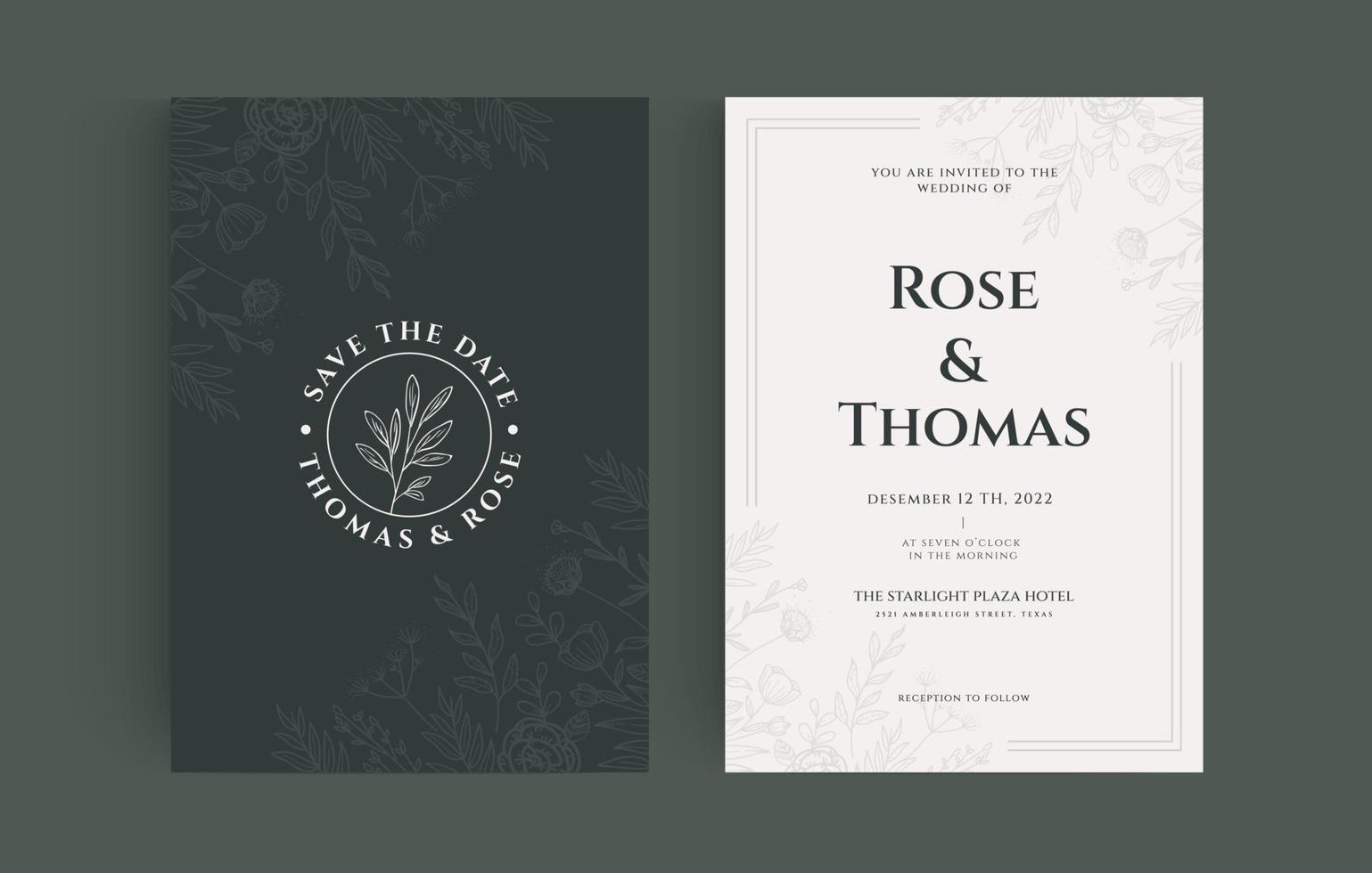 Luxury Wedding Save the Date, Invitation Cards Collection. Vector trendy cover, graphic poster, geometric floral brochure, design template