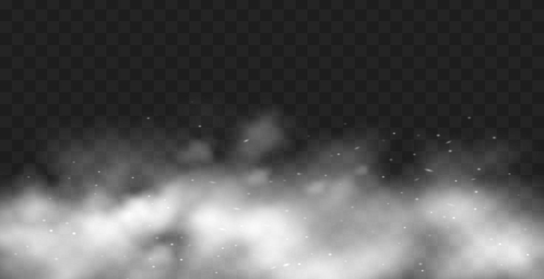 niebla blanca o humo en el fondo del espacio de copia oscura. ilustración vectorial vector