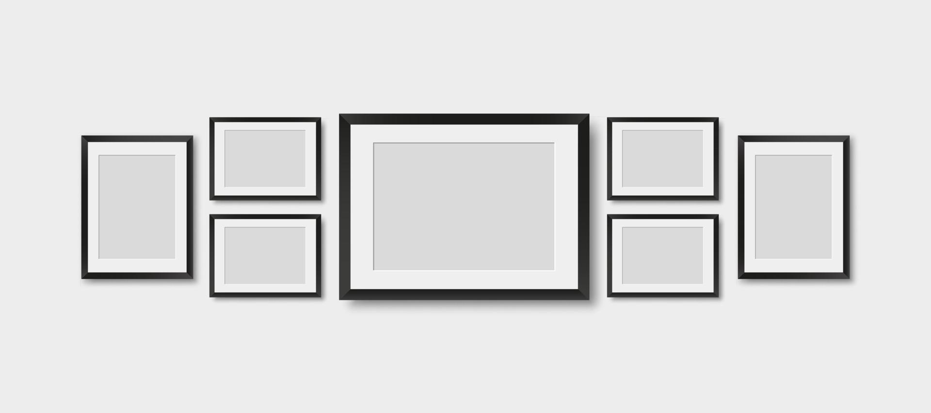 Picture frames. Photo frames mockup template. vector