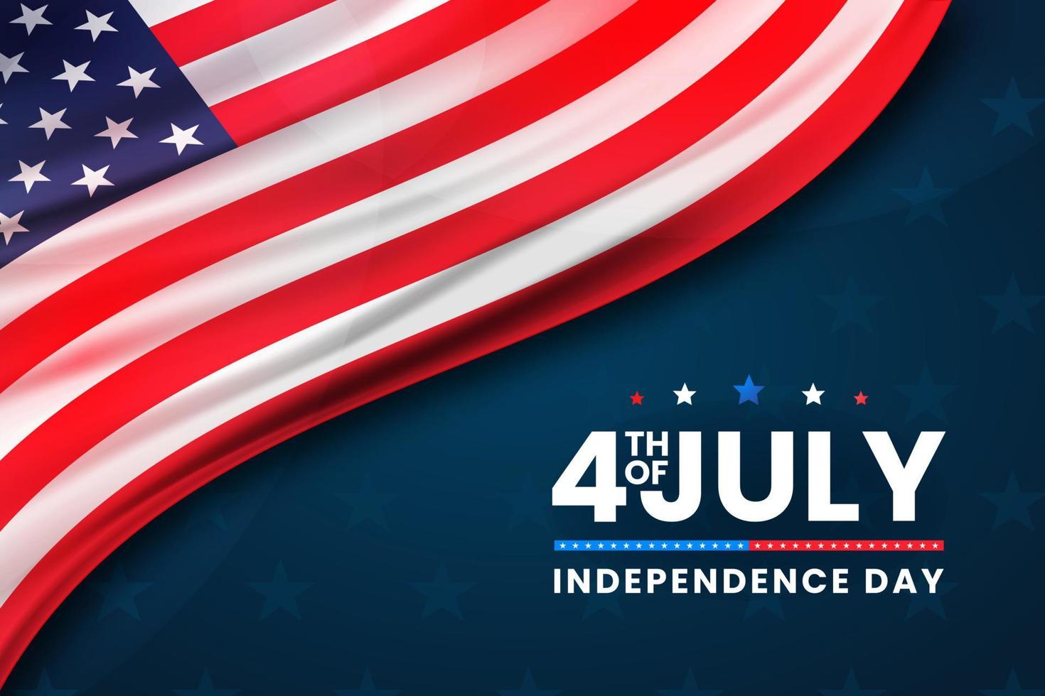 Fourth of July background - American Independence Day vector illustration - 4th of July typographic design USA