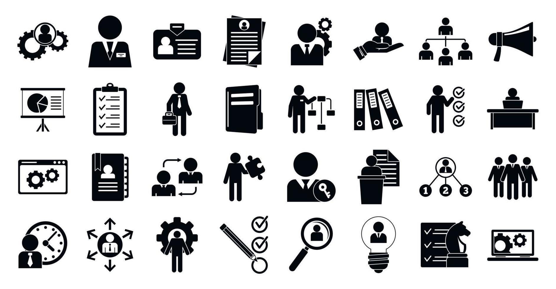 Administrator icons set, simple style vector