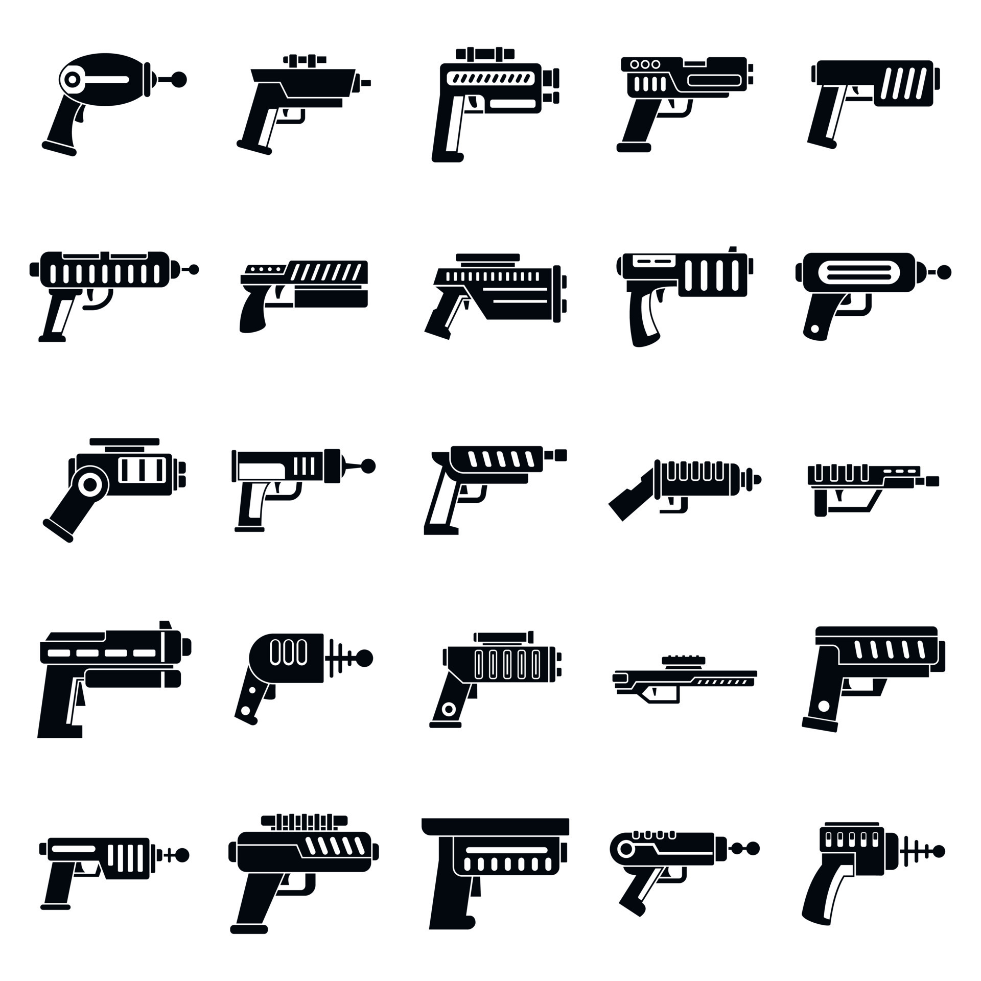 Blaster gun icons set, simple style 8883676 Vector Art at Vecteezy