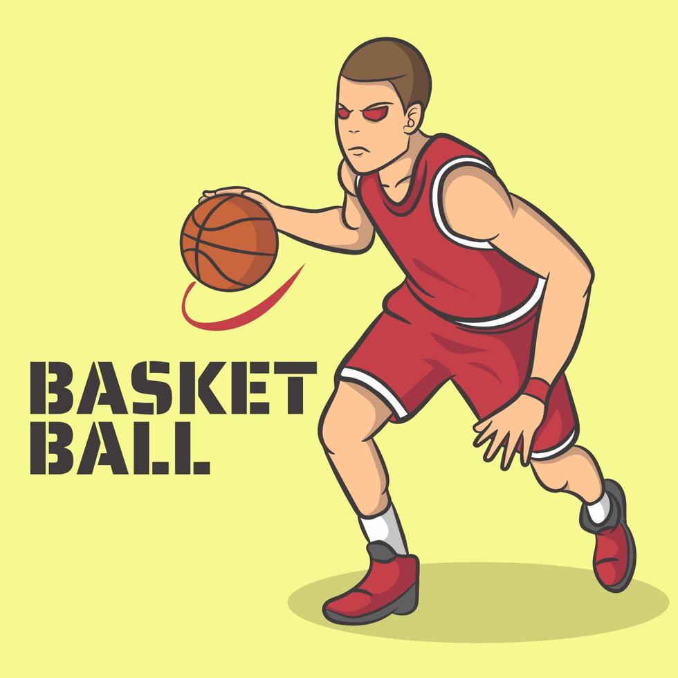 vector de dibujos animados de baloncesto