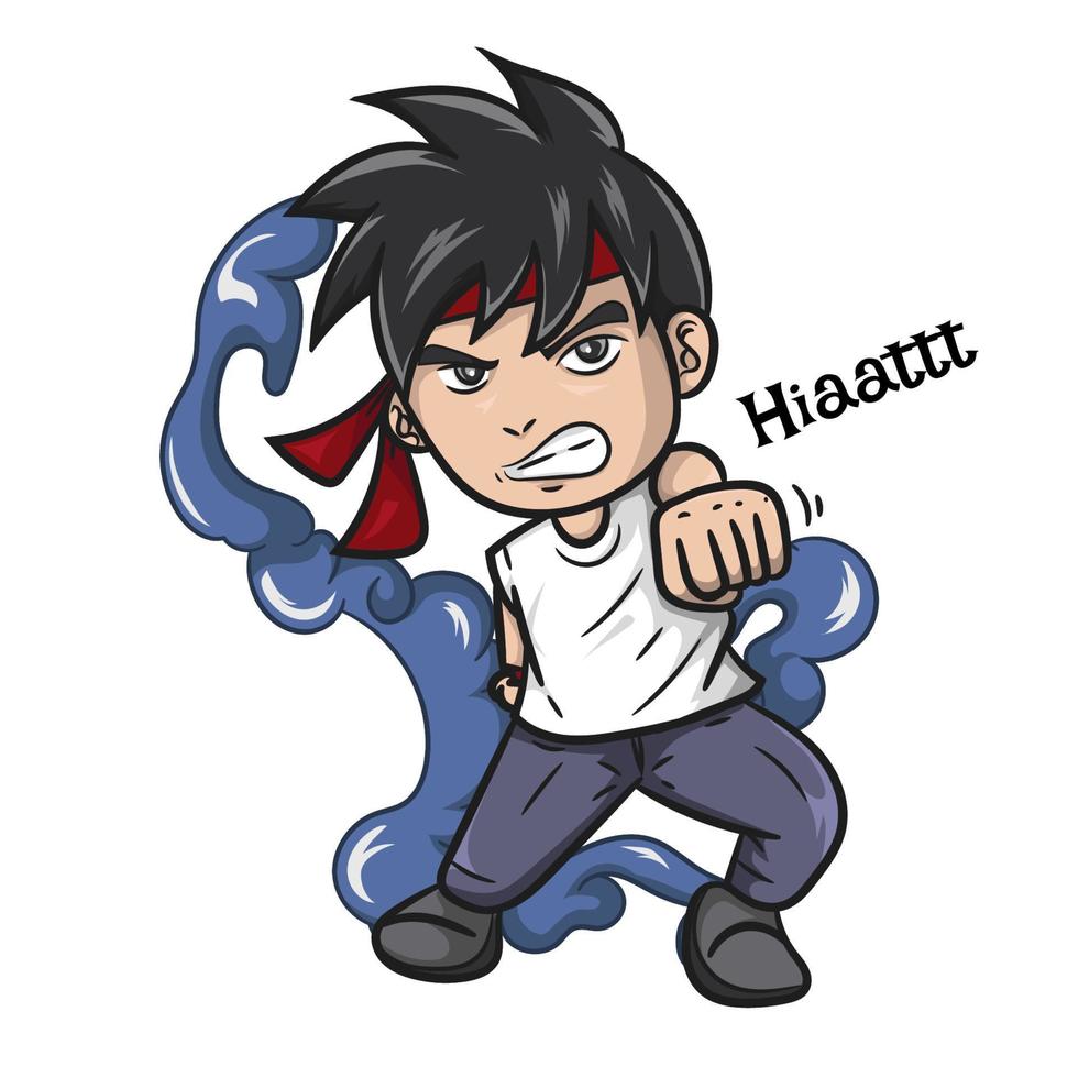 karate boy vector illustration