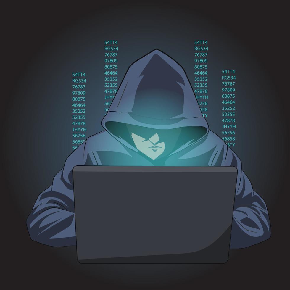 ilustración vectorial hacker vector