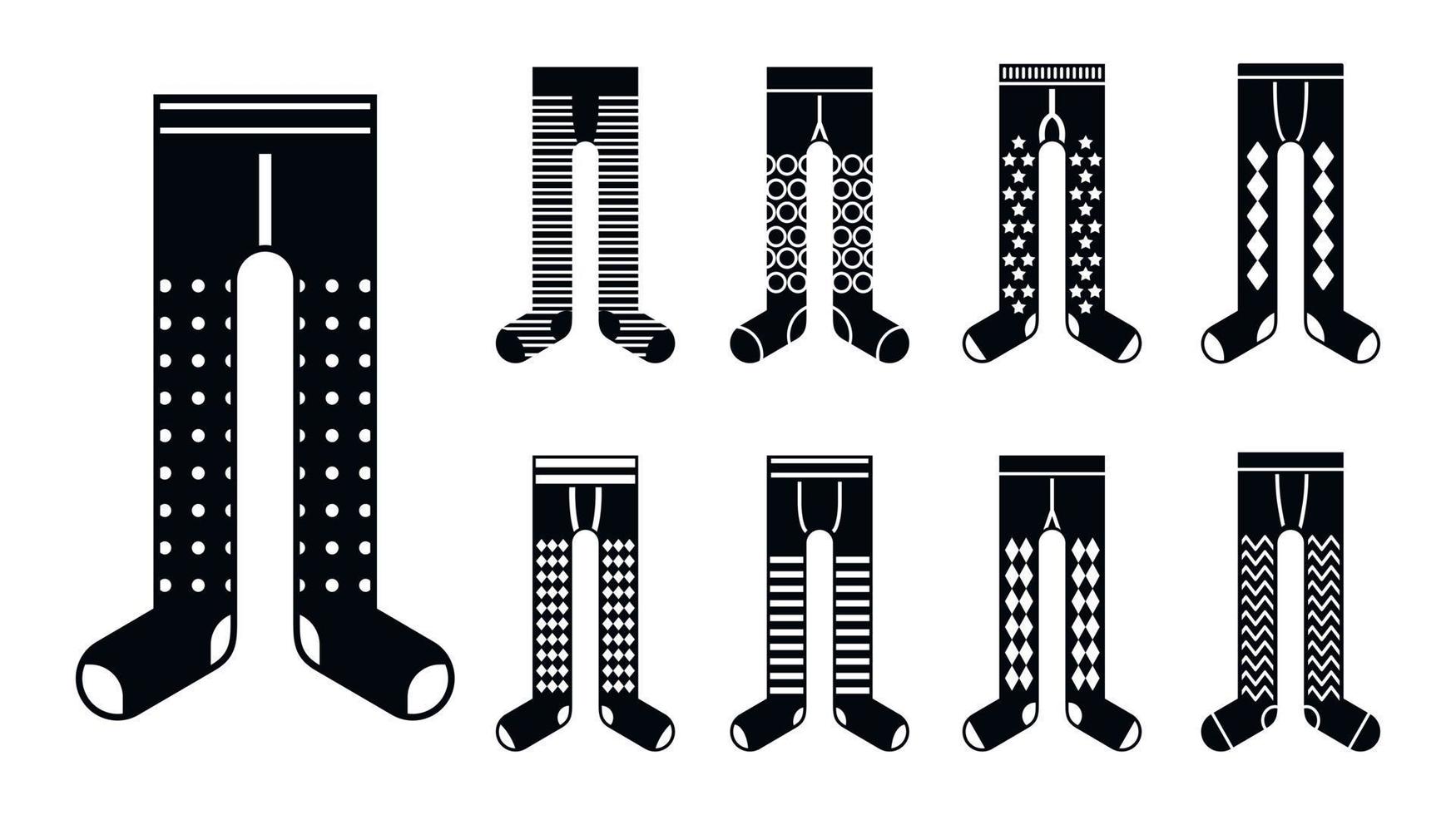 Tights body icons set, simple style vector