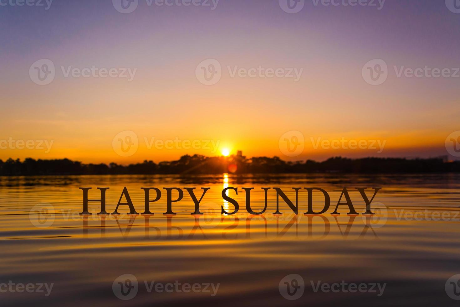 HAPPY sunday with sunset water , twilight time photo