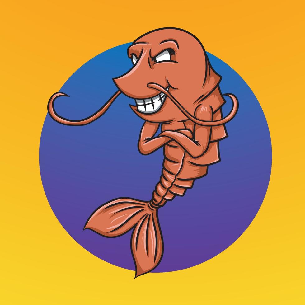 shrimp illustration vector art free logo