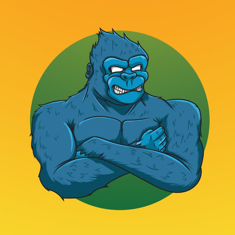 Gorilla illustration vector art free logo