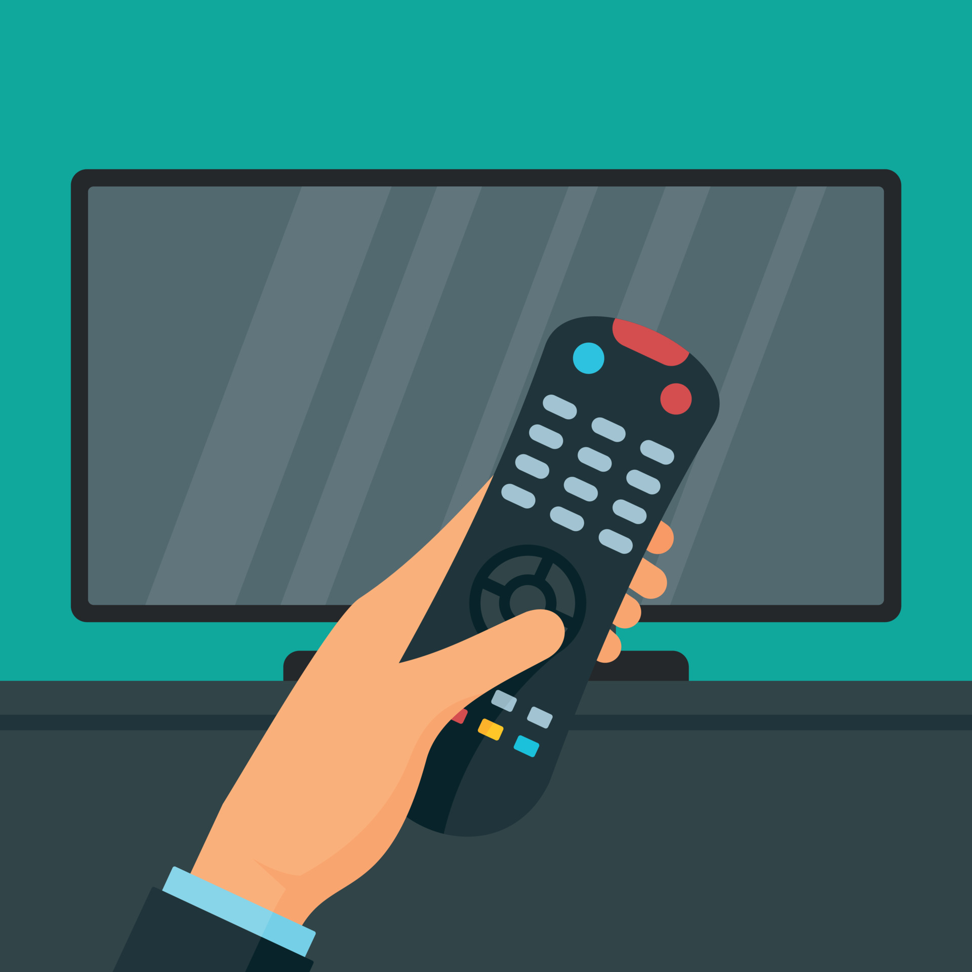 Remote control concept background, flat style 8883982 Vector Art at