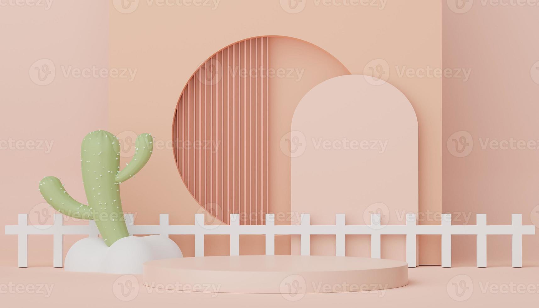 3d render display podium for product and cosmetic presentation. Minimal scene for advertising. Abstract clean background for web banner and mock up. simple geometric shapes. photo