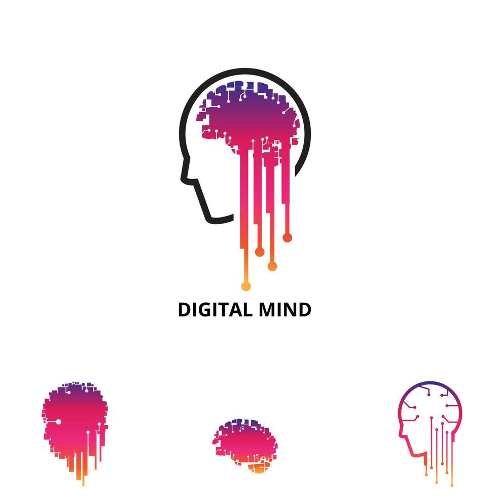 Digital mind vector symbol