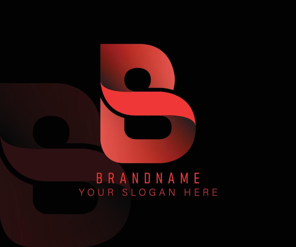 logotipo inicial letra b con plantilla roja degradada. elementos de plantilla de diseño de logotipo de lujo vectorial para su empresa vector