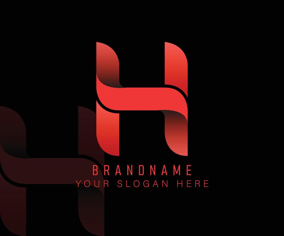 Initial logo letter H with gradient red template. Vector luxury logo design template elements for your company