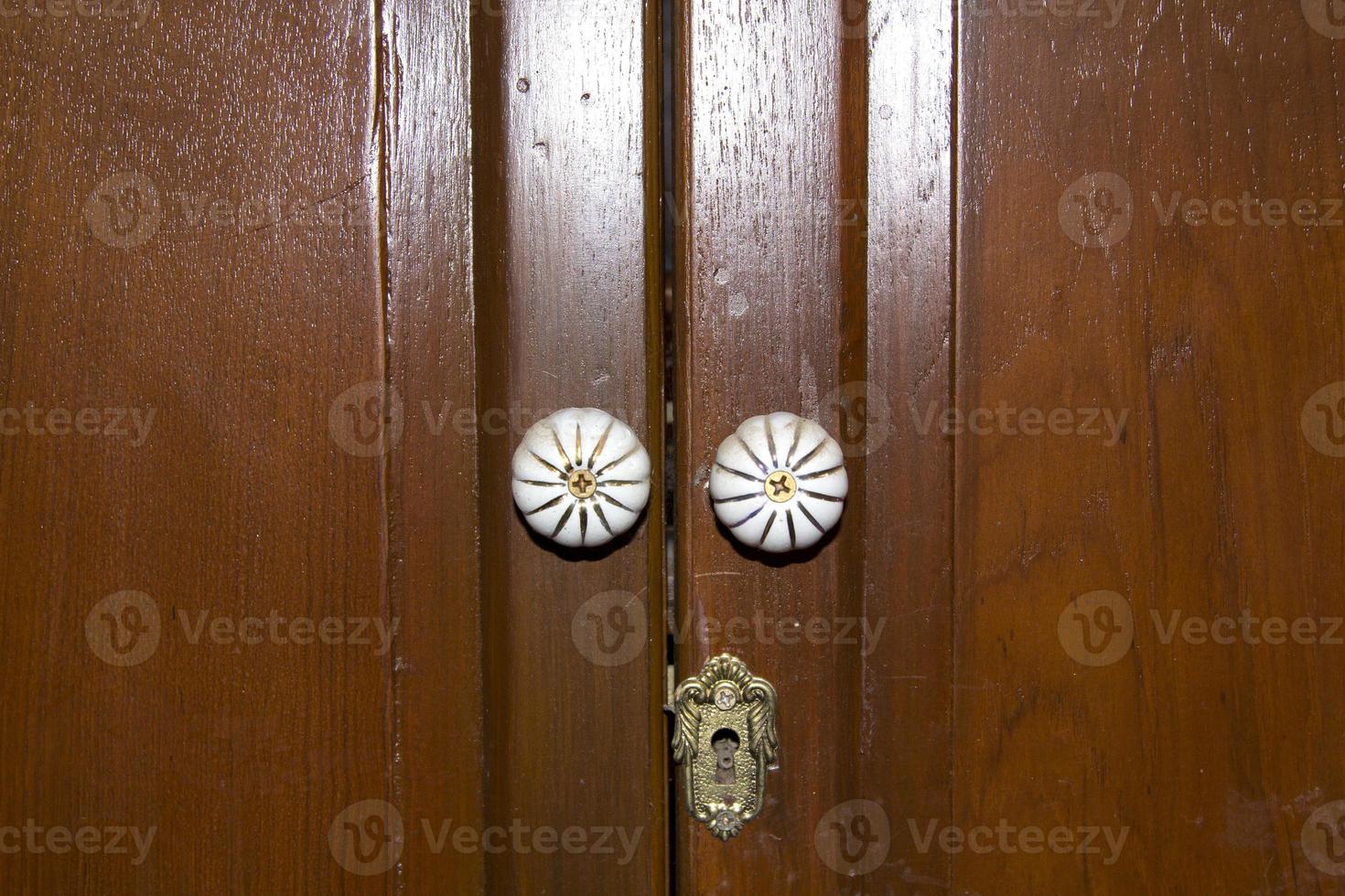 Keys for locks and old golden teak drawers protect your belongings and valuables from theft - beautiful classic home furnishings. photo