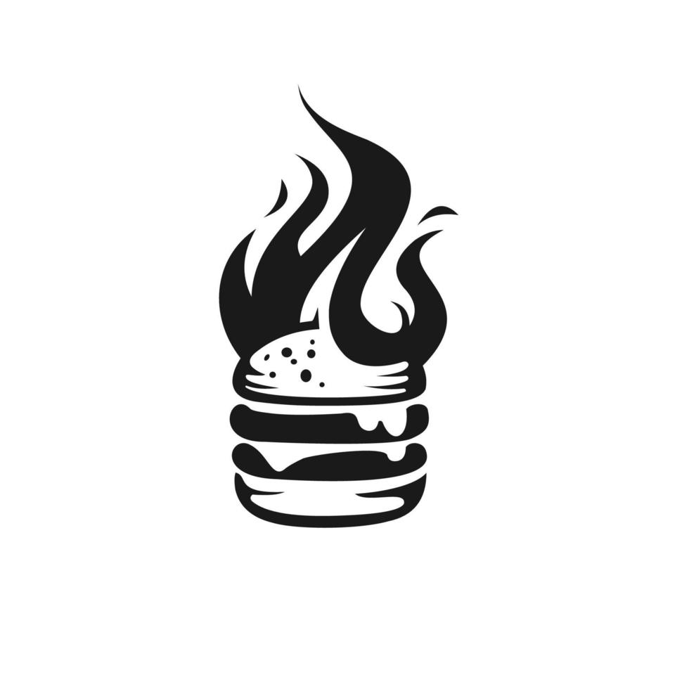 vintage logo hot burger vector template illustrationBurger vector logo template in line style. Burger simple icon