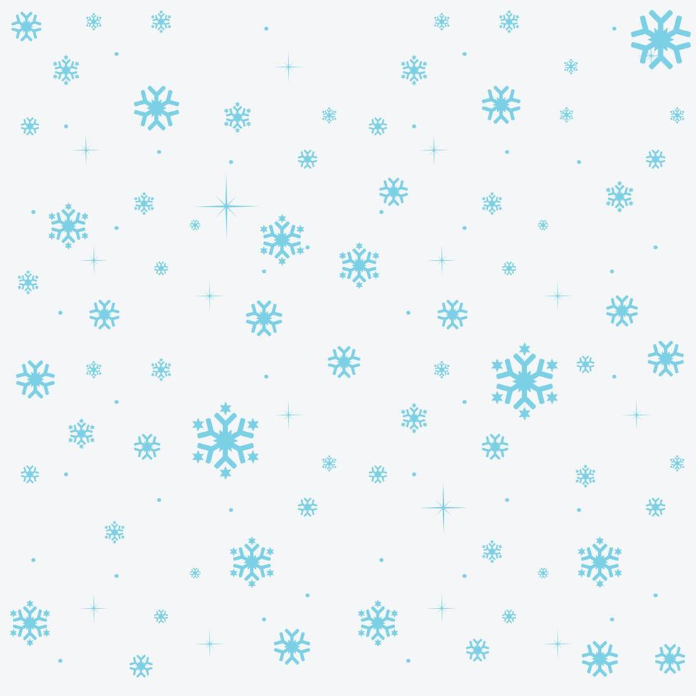 Beautiful seamless background for Merry Christmas and New year. Blue snow flakes on a white background. Vector illustration.