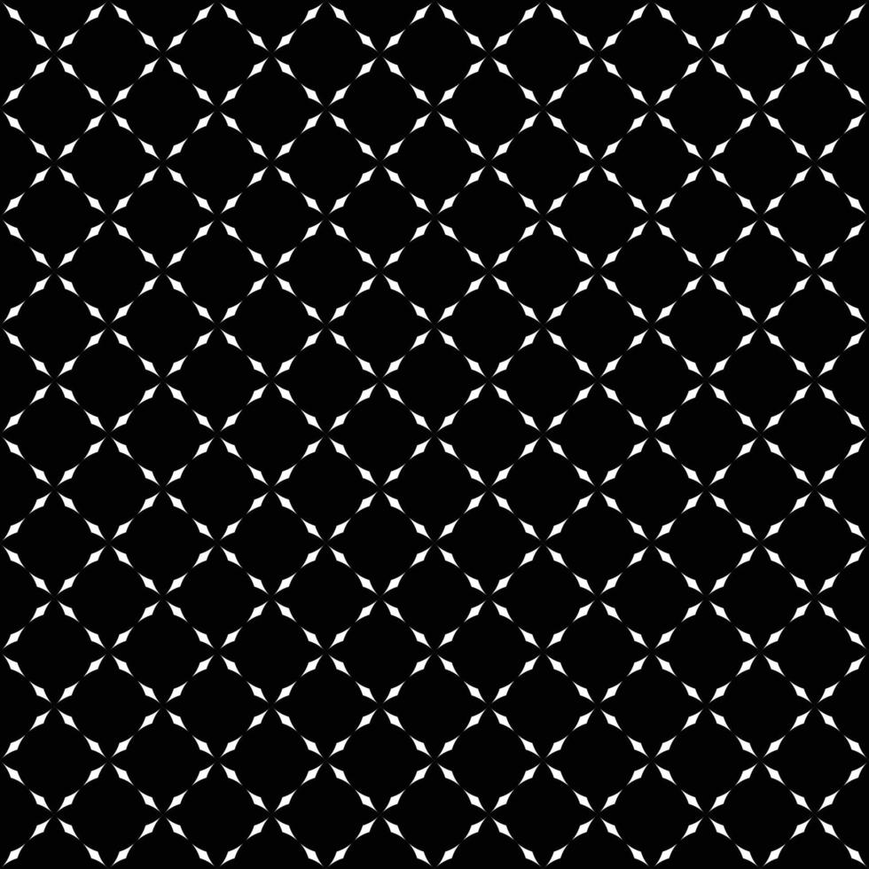 Small white floral on a black background. Oriental all over design. Geometric vector seamless pattern. Floral medallion printing block. Retro style home textile, wallpaper, phone case, fabric cloth.
