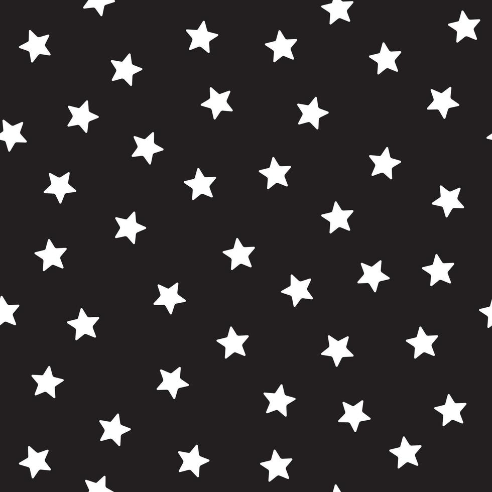 estrellas impresión de gráficos vectoriales de patrones sin fisuras en blanco y negro en telas, camisas, textiles y manteles. vector