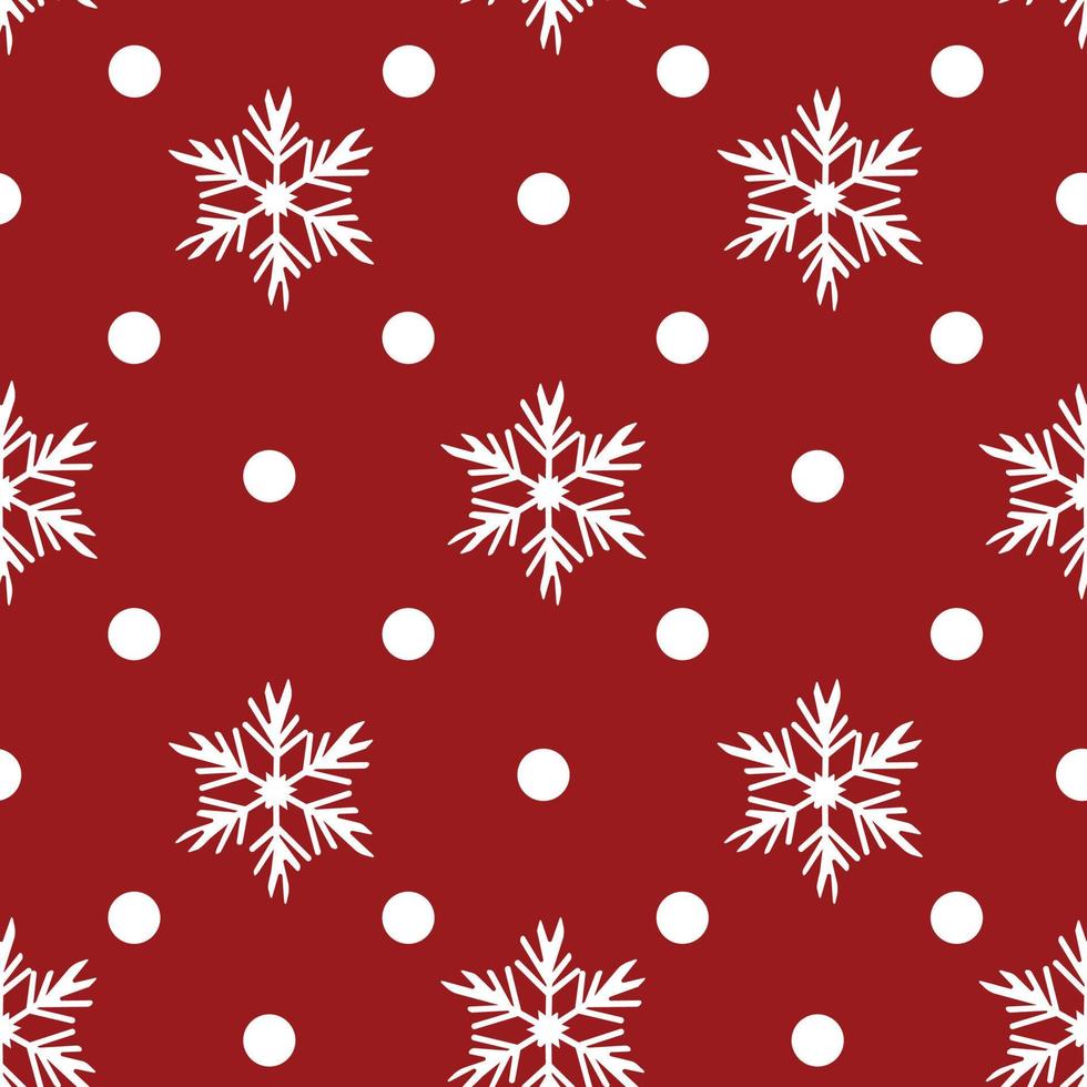 patrón de copos de nieve. Navidad cayendo copo de nieve sobre fondo rojo. fondo de pantalla transparente de nieve de vacaciones de invierno o telón de fondo para tarjeta de felicitación, ilustración de vector de envoltura de decoración de año nuevo.