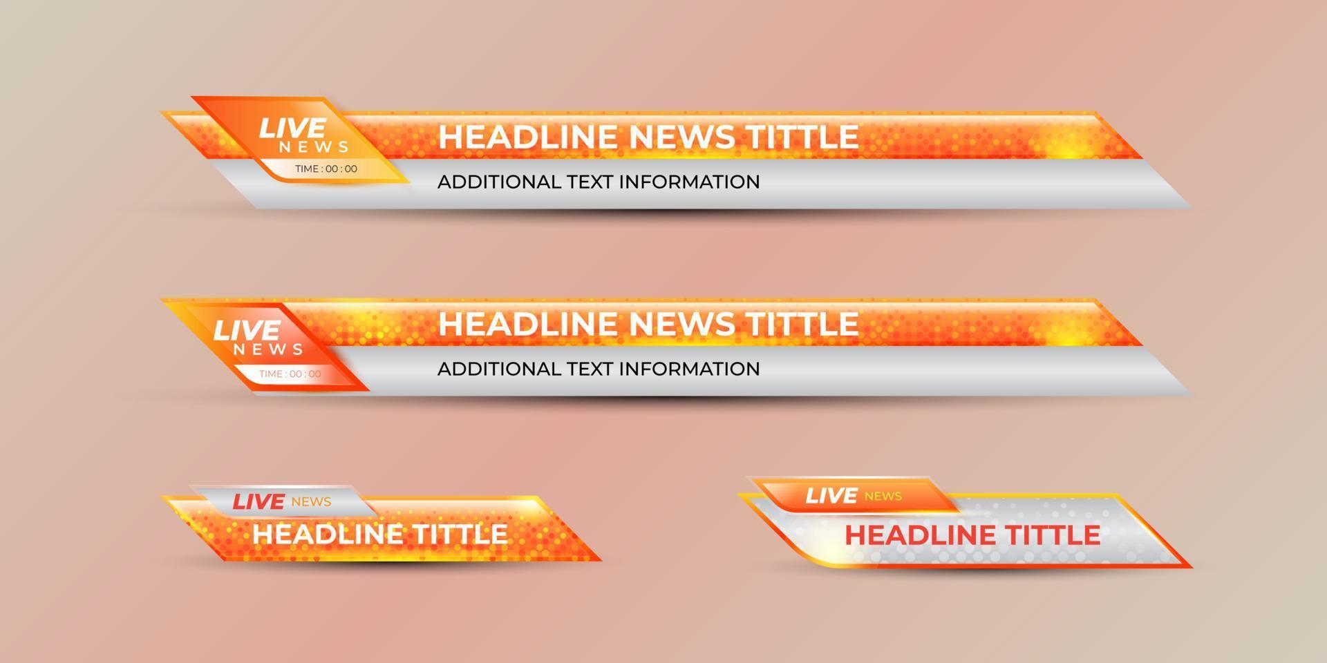 Lower Third Template 2Broadcast news lower third modern banner template for television, video and media channel vector