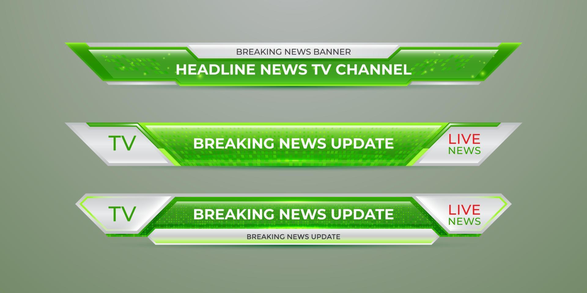 Broadcast news lower third modern banner template for television, video and media channel vector