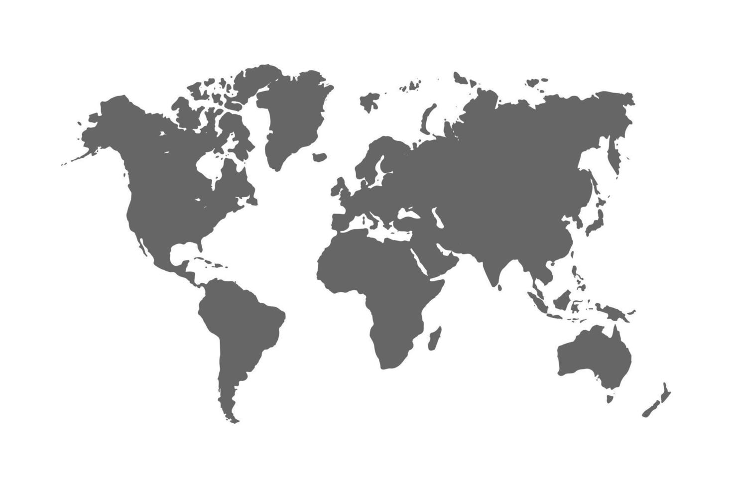 mapa del mundo o de la tierra. hemisferios terrestres con continentes. color de ilustración vectorial editable aislado sobre fondo blanco vector