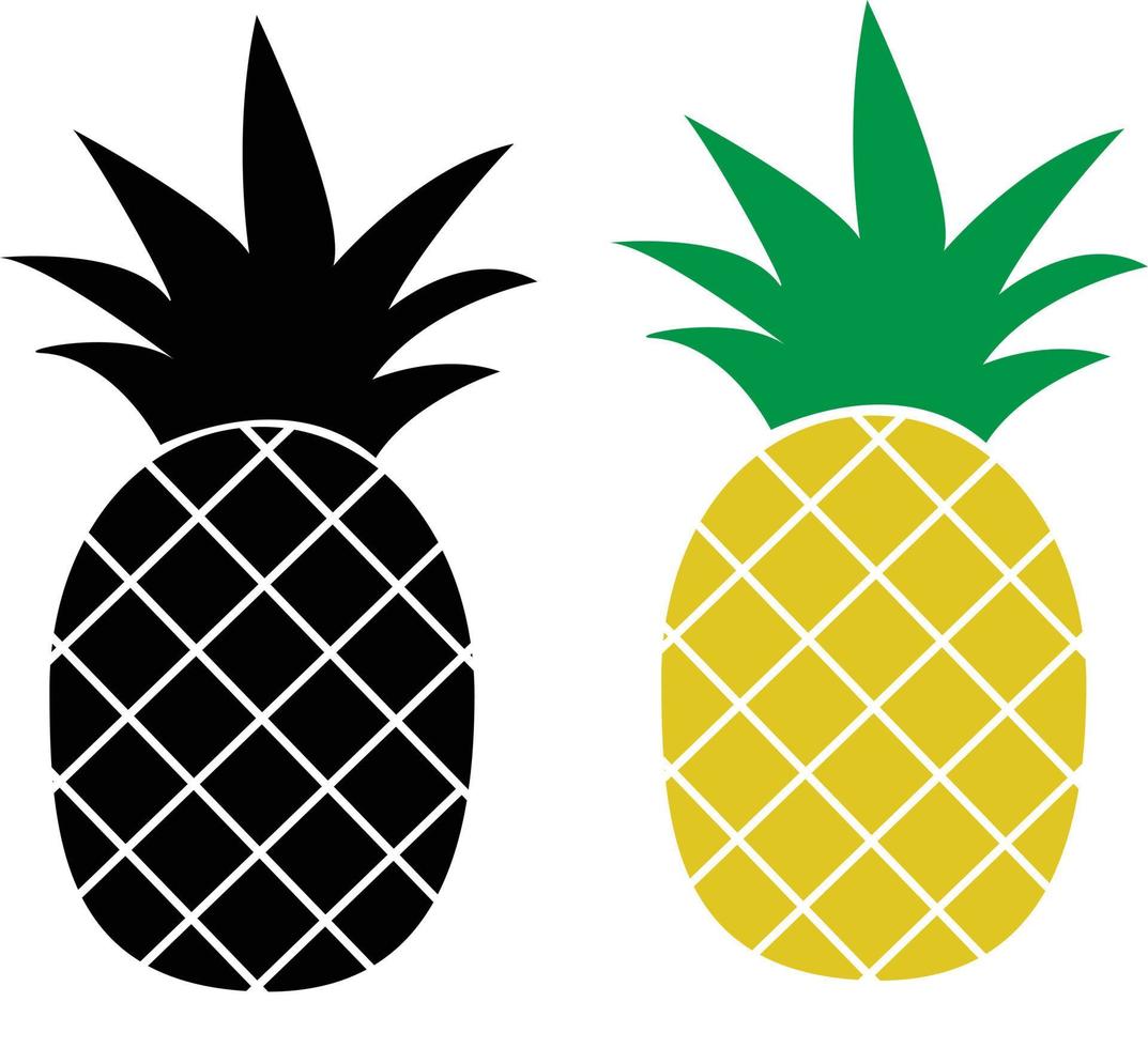 icono de piña sobre fondo blanco. estilo plano icono tropical de piña para el diseño de su sitio web, logotipo, aplicación, ui. símbolo de fruta tropical de piña. signo de forma de piña amarilla. vector