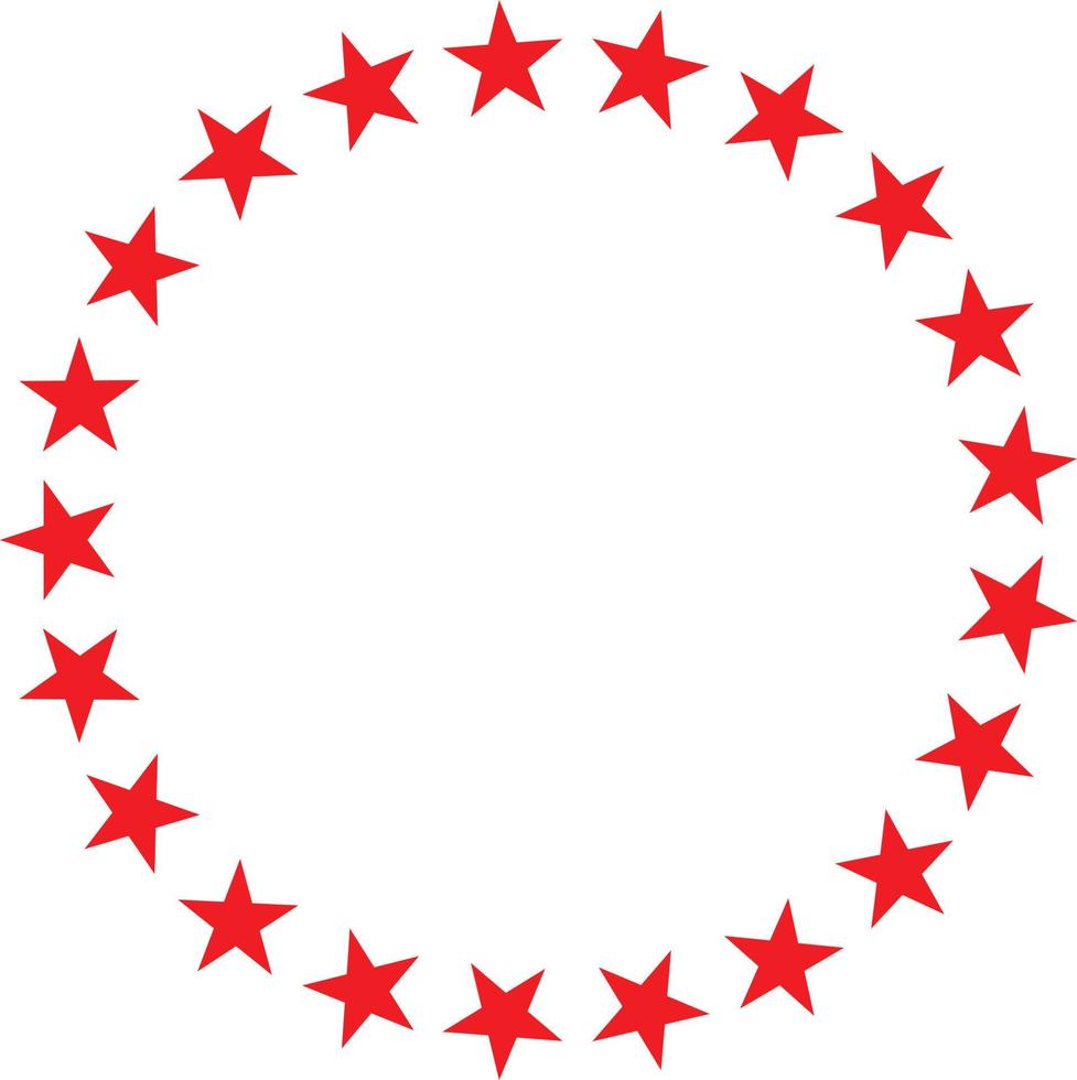 red star in circle icon. set of star circle symbol. red color wheel sign. vector