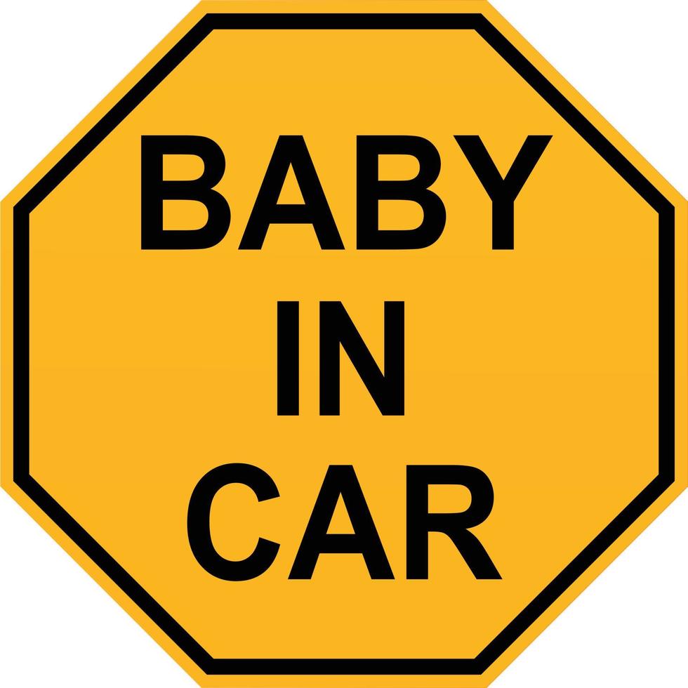 baby in car sign on white background. flat style. baby in car sticker sign. vector