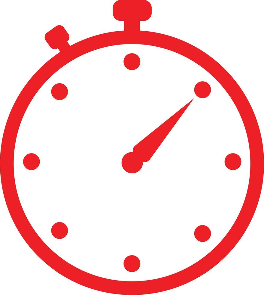 icono de cronómetro rojo. símbolo del reloj cronómetro. signo de temporizador vector