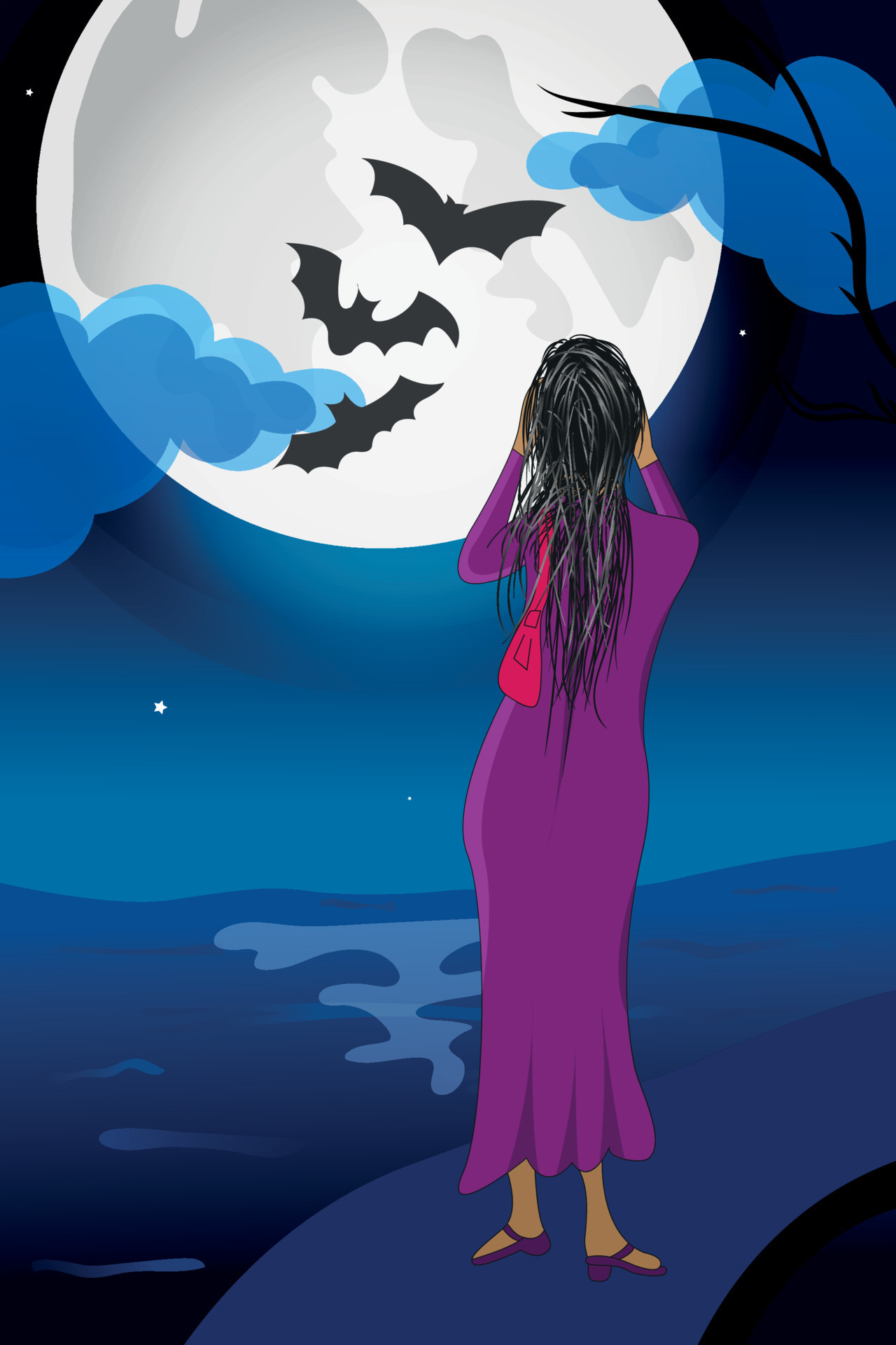 Alone Girl In Moonlight Night Concept Illustration 8884623 Vector Art at Vecteezy Alone Girl In Moonlight Night Concept Illustration 8884623 Vector Art at Vecteezy