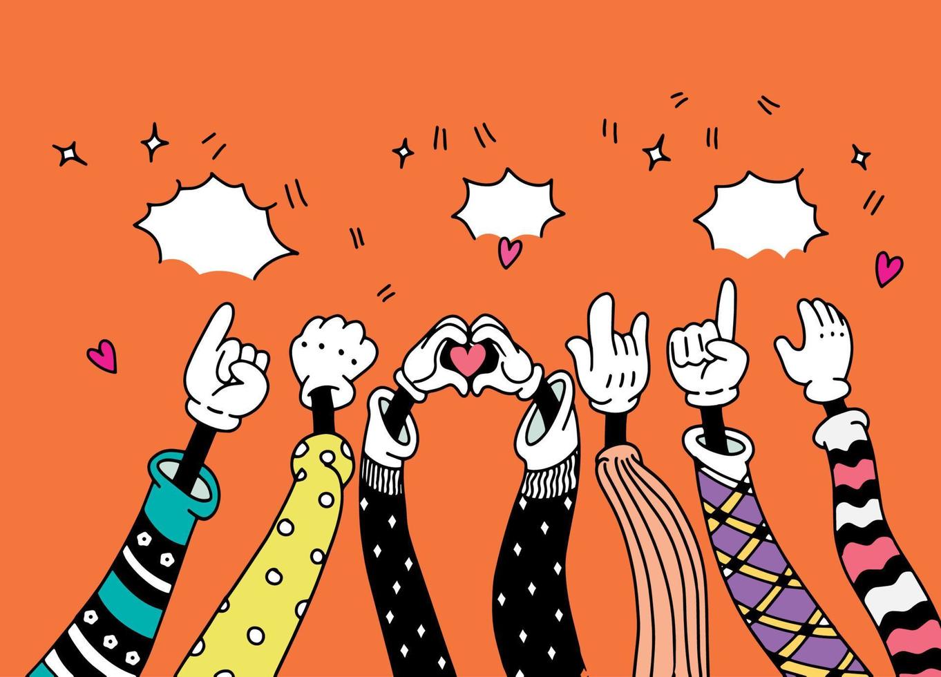 Hand Drawn sketch style of Human hands clapping ovation vector
