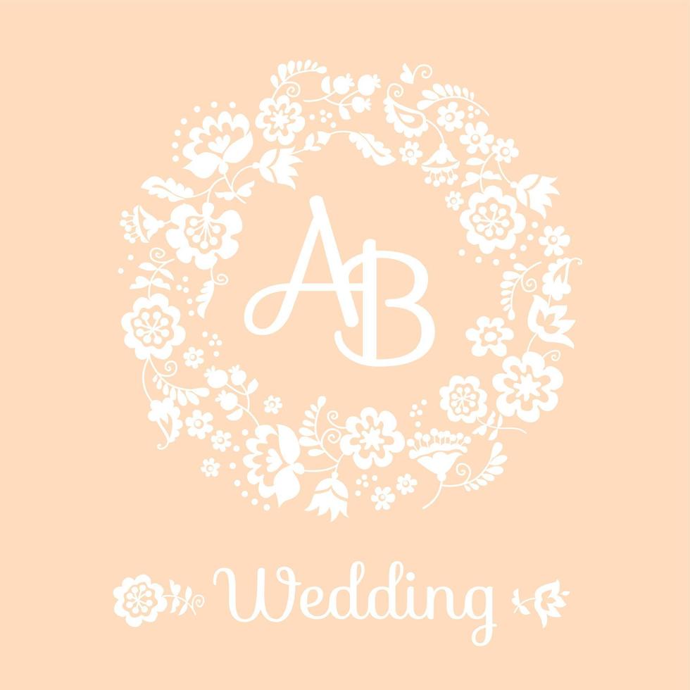 beige pastel tender traditional european ukrainian ornament for wedding invitation. rustic floral composition. rural folk style flower element. vector