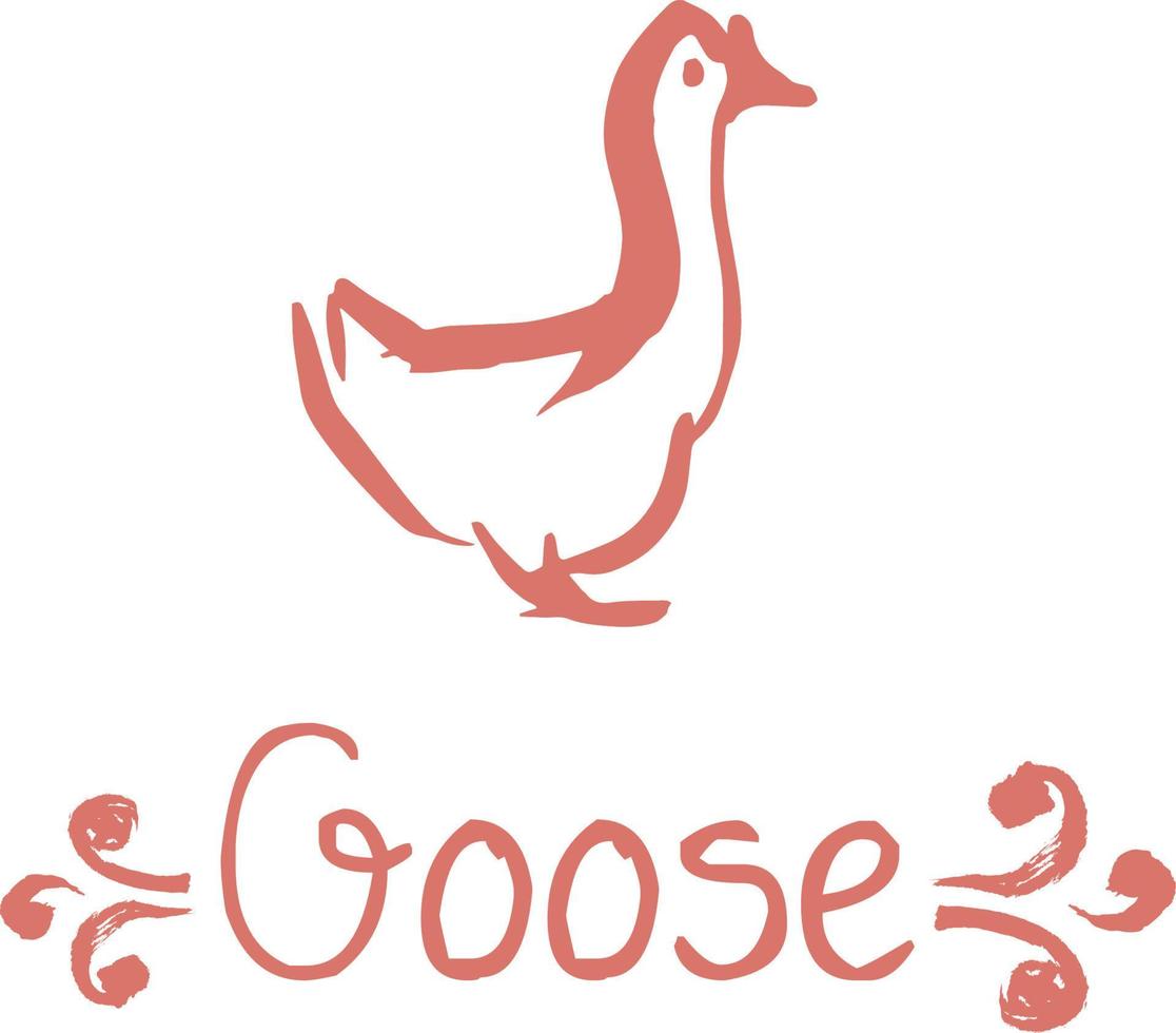 goose vector illustration. hand drawn sketch sketch of gourmet cuisine poultry