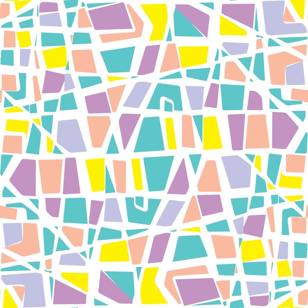 abstract stone wall seamless vector pattern. mosaic pastel color repeatable motif