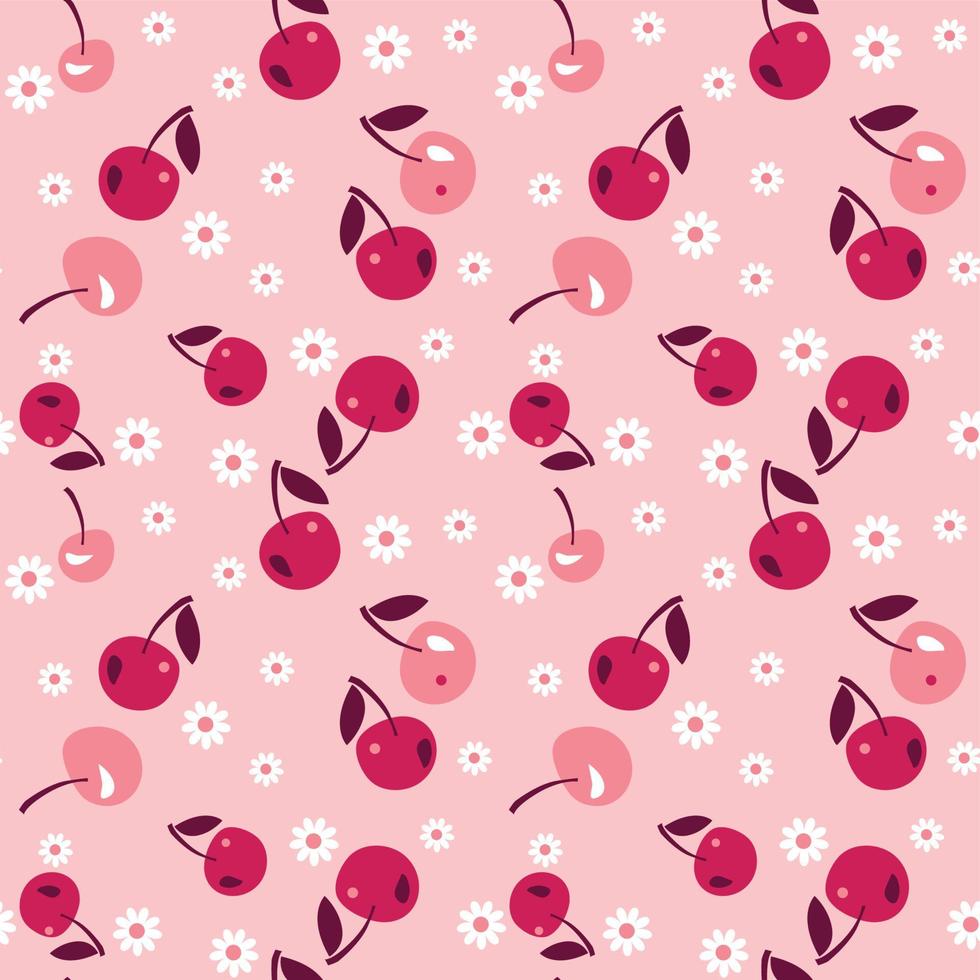 cherry seamless pattern. vector illustration.