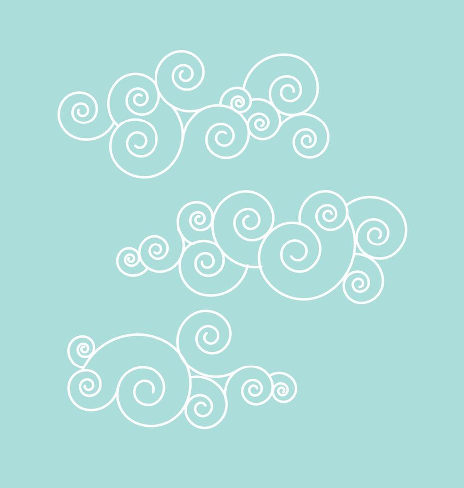 Set of blue sky clouds. Cloud shape icon. vector illustration design element.