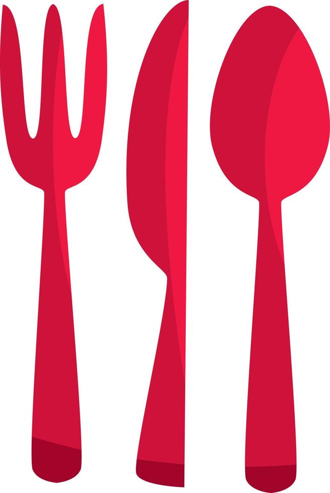 tenedor, cuchillo, icono de cuchara. Ilustración de vector simple cubiertos.